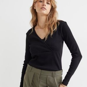 MAMA Before & After Top - Nursing and Maternity black ribbed sweater